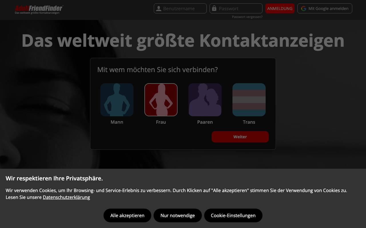 AdultFriendFinder screenshot